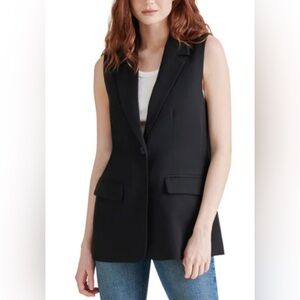 Steve Madden Black Sleeveless Blazer